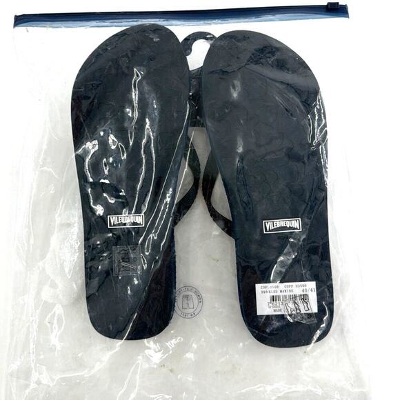 Vilebrequin Men\'s Blue Marine Copp Turtle Flip-Flops Slippers Size 40/41 US7/8 main image 4